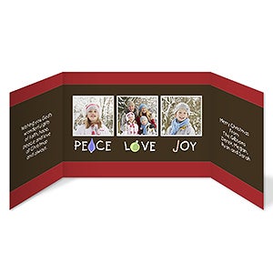 Peace, Love, Joy Gatefold Photo Cards & Envelopes