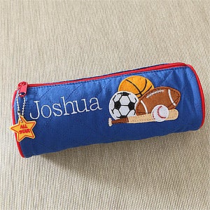 Boys Personalized Sports Pencil Cases   Baseball, Football, Basketball, Soccer