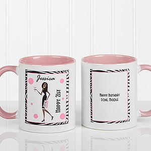 Birthday Girl Personalized Coffee Mug 11oz.- Pink