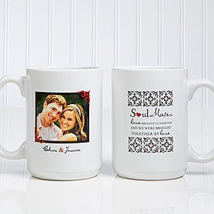 Soul Mates Personalized Photo Coffee Mug 15 oz.- White