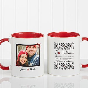 Soul Mates Personalized Photo Coffee Mug 11oz.- Red