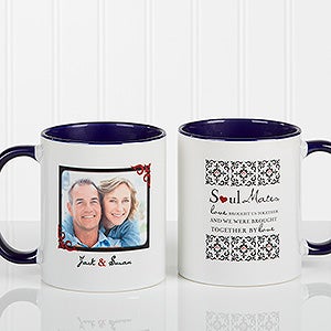 Soul Mates Personalized Photo Coffee Mug 11oz.- Blue