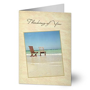 Personalized Thinking Of You Greeting Cards - Beach Scene