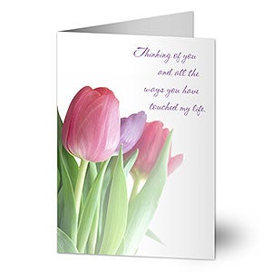 Floral Personalized Greeting Cards - Tulips