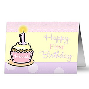 Personalized Birthday Cards for Girls - Baby's First Birthday