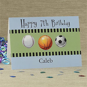 Sports Birthday Personalized Greeting Card