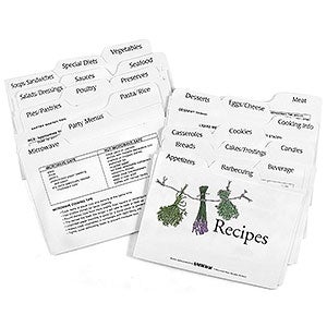 4x6 Recipe Divider Cards