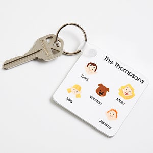 Personalized Family Character Key Ring