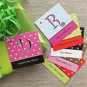 Personalized Gifts Tags - Polka Dots - 1 set of 20