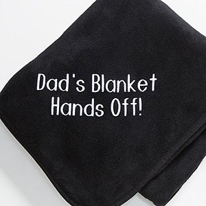 Black Personalized Fleece Blanket   You Name It