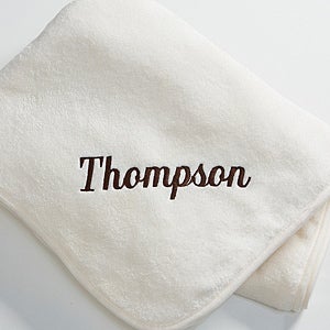 Custom Name Personalized Fleece Blanket   White