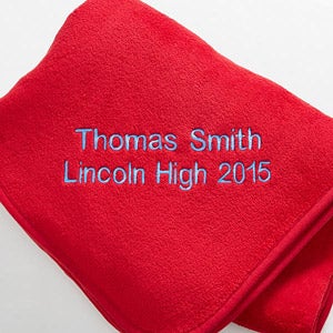 Personalized Fleece Graduation Throw Blankets   Red