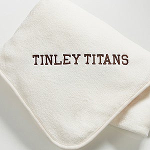 Personalized White Fleece Blanket   Game Day