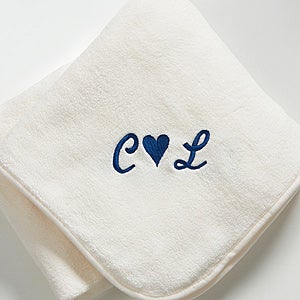 Personalized White Fleece Blanket for Couples