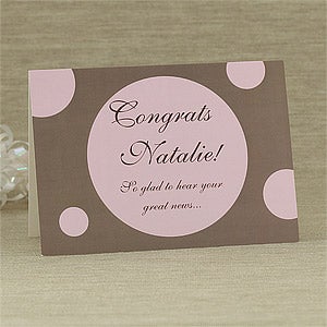 Polka Dot Congrats Personalized Greeting Card