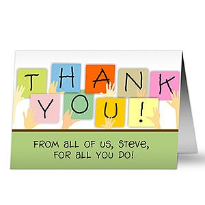 Personalized Thank You Cards - Thanks From Us All