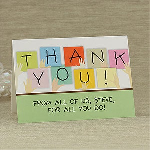 Thanks From Us All Personalized Greeting Card