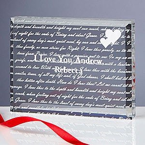 Personalized Romantic Paperweight   How Do I Love Thee