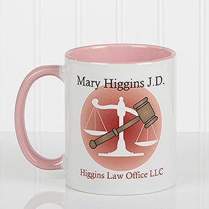 Coffee & Counsel Personalized Coffee Mug 11 oz.- Pink