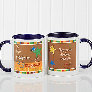 Preschool/Daycare Personalized Teacher Coffee Mug 11oz.- Blue