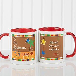 Preschool/Daycare Personalized Teacher Coffee Mug 11oz.- Red