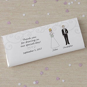 Wedding Party Characters Custom Candy Bar Wrappers