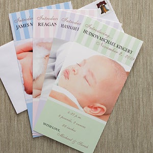 Photo Personalized Birth Announcements - Introducing Baby - Set of 5