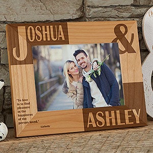 Romantic Personalized Picture Frames - Because of You - 5x7