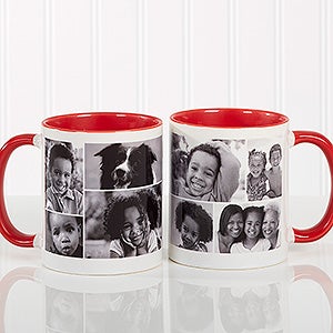 Personalized Photo Collage Coffee Mug - Red Mug