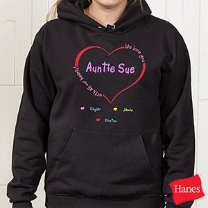 Personalized Womens Sweatshirts   All Our Hearts   Black