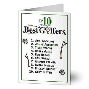 Personalized Top 10 Golfers Greeting Card