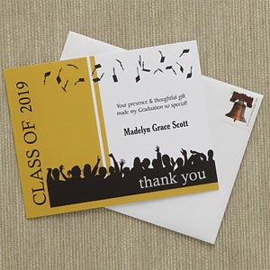 Personalized Graduation Thank You Cards - Hats Are Off - Set of 12