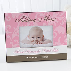 Personalized Baby Picture Frame - Floral Damask