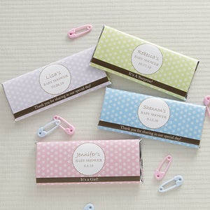 Personalized Candy Bar Wrappers - Polka Dots - Set of 12