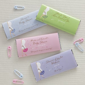 Personalized Baby Shower Candy Bar Favor Wrappers - Set of 12