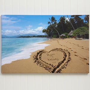 Our Paradise Island 12x18 Personalized Canvas Art