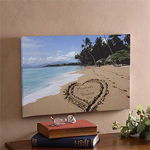 Personalized Canvas Art   Our Paradise Island Design   Medium