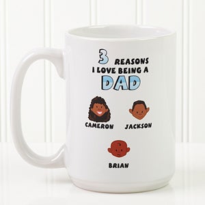 Personalized Family Characters Large Coffee Mug   His Reason Why