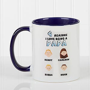 Blue Personalized Coffee Mugs for Men - Reasons Why Family Characters