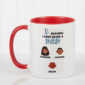 Personalized Red Coffee Mugs for Him - Reasons Why Family Characters