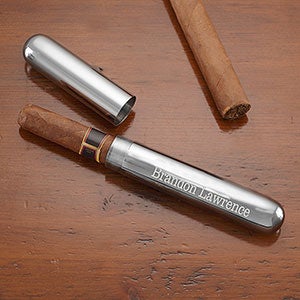 Personalized Silver Cigar Case