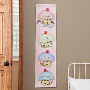 Personalized Girls Growth Chart - Cupcakes