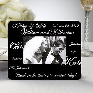 Personalized Wedding Favor Picture Frame - Mr & Mrs - Set of 12