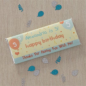 Birthday Party Personalized Candy Bar Wrappers