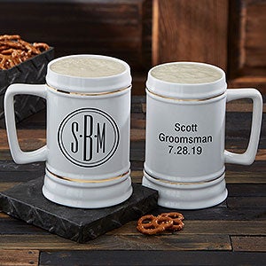 Personalized Groomsmen Beer Stein With Monogram