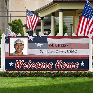 Military Proud Personalized Photo Banner - 45x108