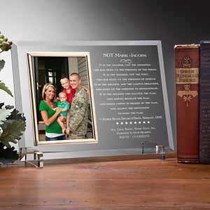 Personalized American Hero Military Glass Picture Frame