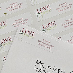 Words of Christmas Return Address Labels