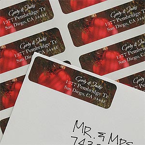 Red Ornament Return Address Labels