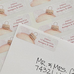 White Ornament Return Address Labels